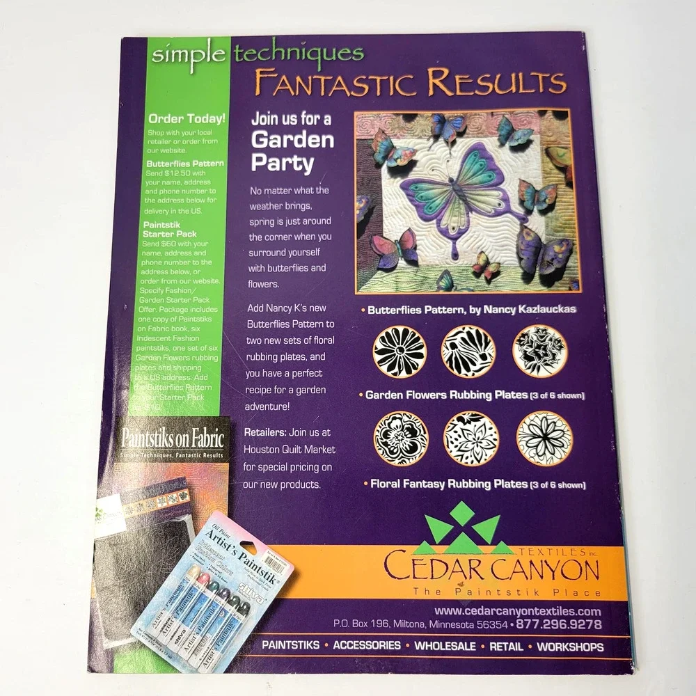 Quilting Arts Magazine October/November 2007 Issue 29 Quilting Sewing Back Issue